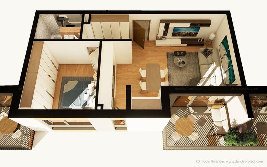 Apartament 2 camere | 53,37 mpu | Terasă | Etaj 1 | Între Lacuri