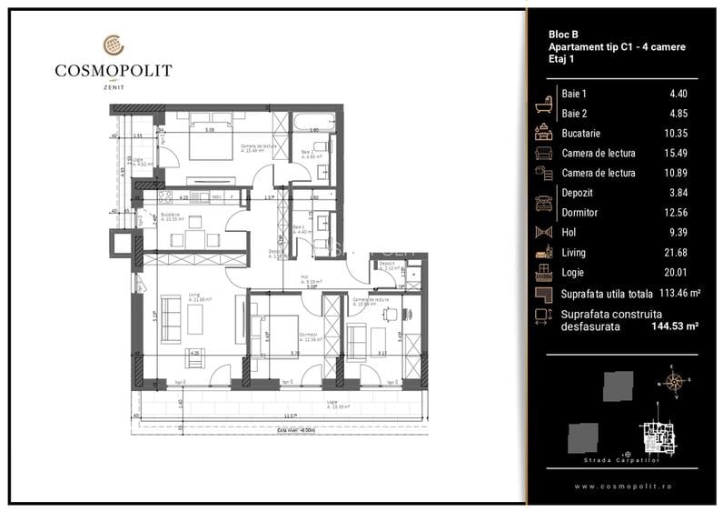 Apartament 4 camere Cosmopolit Zenit | Răcădău / Bloc B - 2