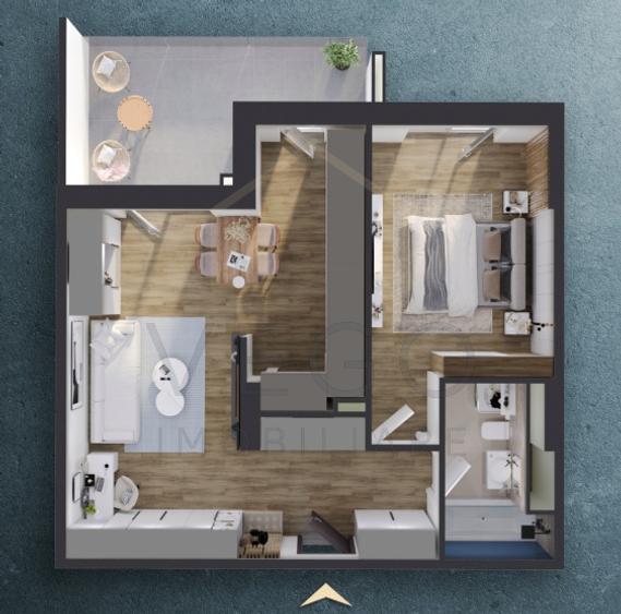 Apartament cu 2 camere in imobil nou, terasa 13 mp, zona Fabricii