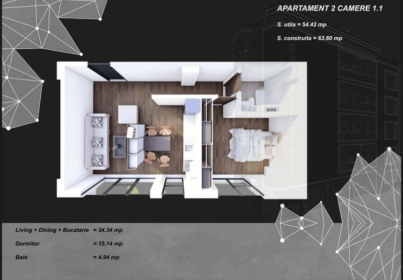 Apartament 2 camere zona Tomis Plus cu Incalzire in Pardoseala