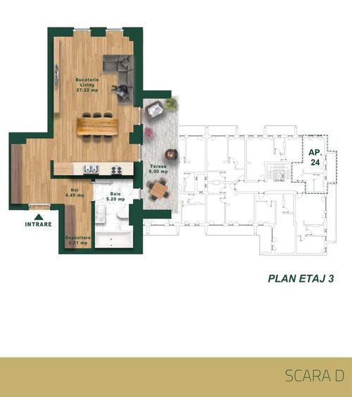Apartament 24 D-1 camera-Future Residence-Zona Torontal-Piscina privata