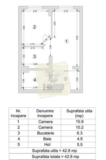 Apartament 2 camere 43 Mpu Opera Residence