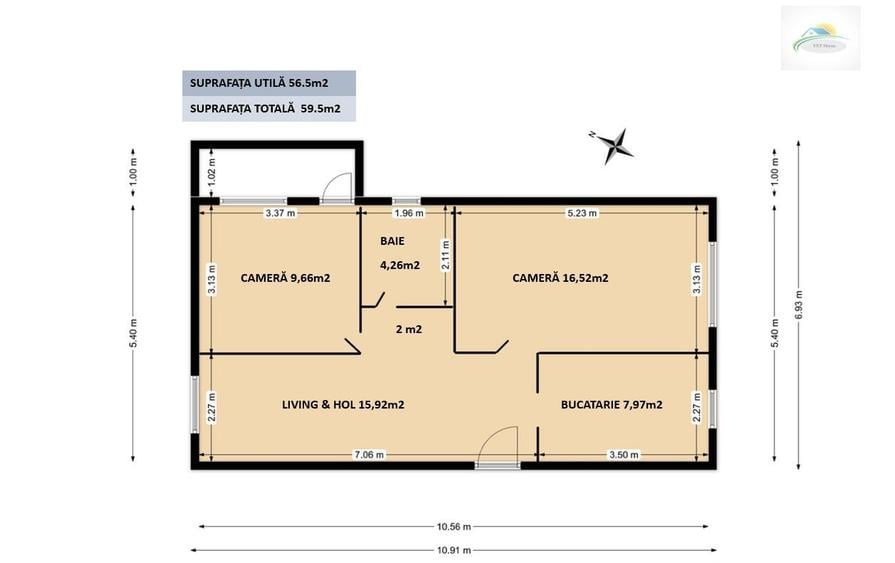 APARTAMENT 3 CAMERE , PIATA RAHOVEI
