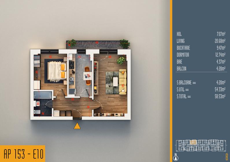 Neofort 84//Apartament 2 camere decomandat, bloc nou Pallady
