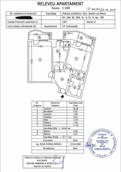 2 CAMERE DECOMANDAT, 57 MP, ROND OBOR, 1 MIN METROU, VEDERE PANORAMICĂ, RENOVAT