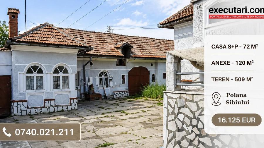 Casa S+P - 72 m² + Anexe - 120 m² + Teren - 509 m², Poiana Sibiului