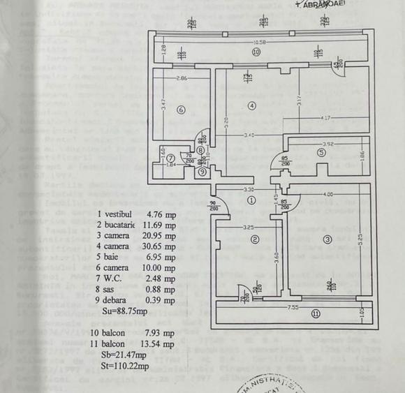 Apartament 4 camere transformat in 3, 110mp, 2 balcoane, centrala, Mall Vitan