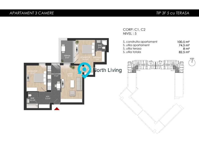 Ansamblu rezidential - Bucurestii Noi | Apartament 3 camere - 15
