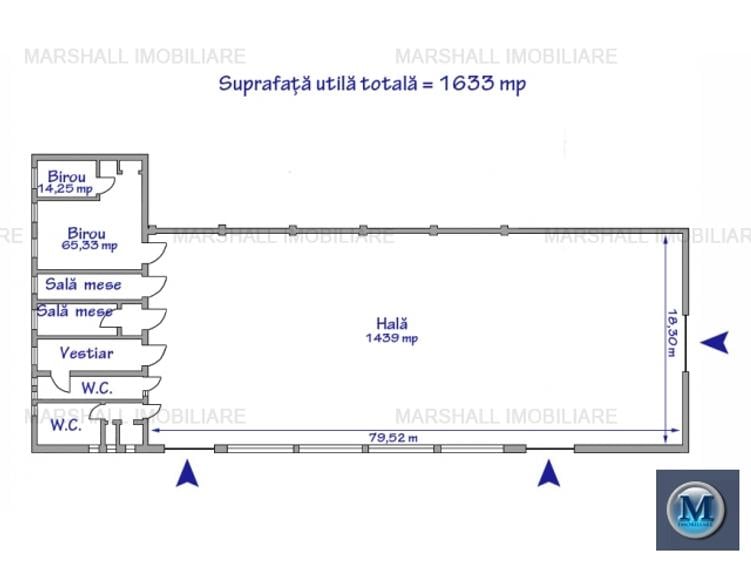 Spatiu industrial de vanzare, zona Sud, 1633 mp #15960