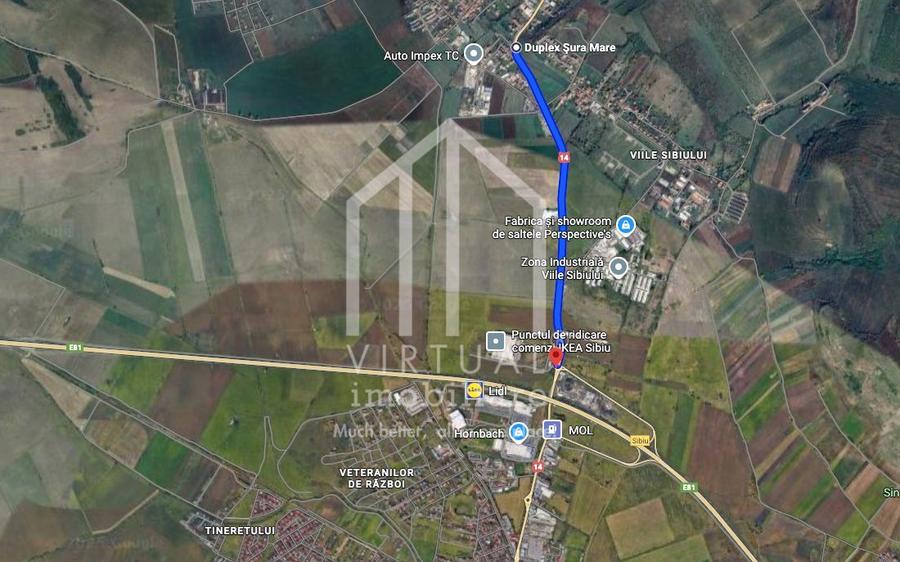 Teren intravilan de vanzare in Sibiu, 3000 mp deschidere la DN 14