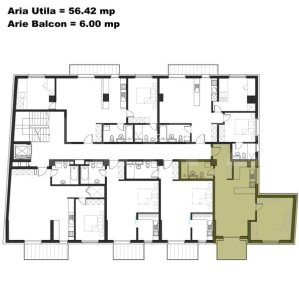 Apartament cu 2 camere, semifinisat, 56 mp, zona Iulius Mall - 4