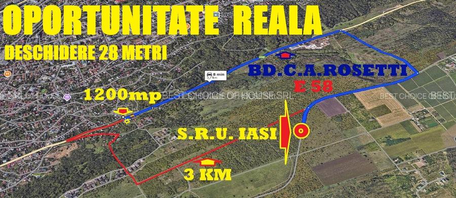 Semicentral – 1.200 mp. Deschidere 28 ml la Bulevardul C.A. Rosetti ,full - 2