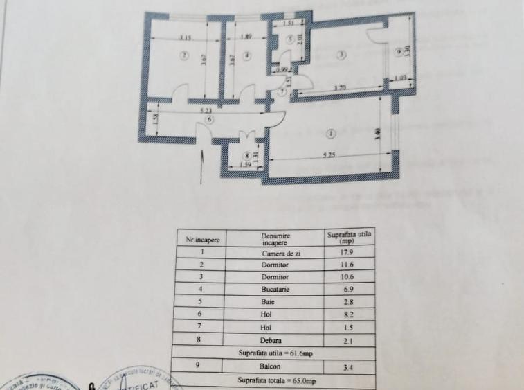 - ETAJ 1. Apartament 3 camere confort 1, zona Obor.