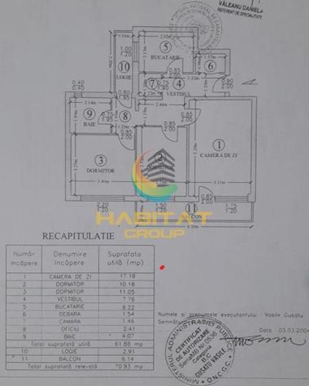3 camere Brancoveanu Huedin centrala termica loc parcare