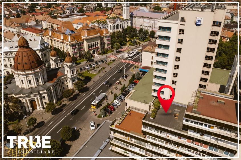 Apartament ultracentral 38m² + terasă 60m², Târgu Mureș!