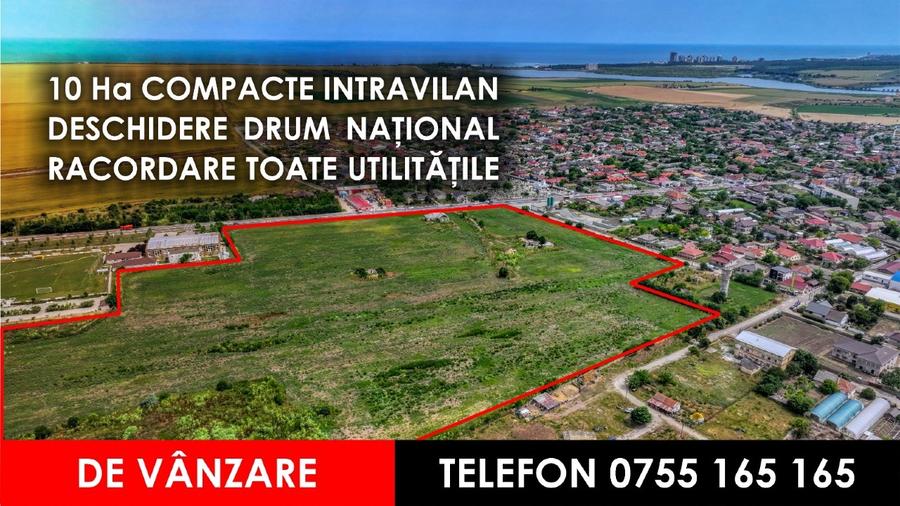 23 august  -10 hectare intravilane compacte cu deschidere la DN