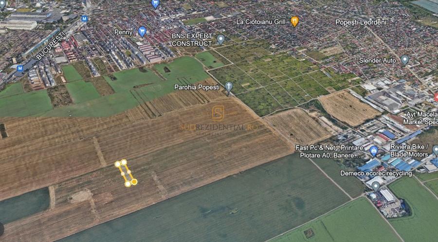 Teren 5000 mp, deschidere dubla - Popesti Leordeni, zona excelenta