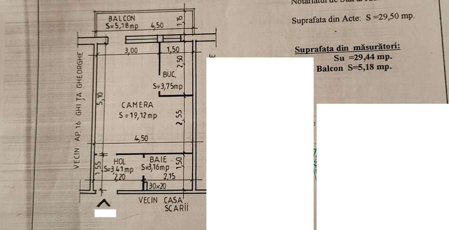 Garsonieră cu balcon  Tomis 3 City 74000 euro
