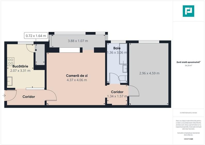 Apartament cu 2 camere în Vlaicu