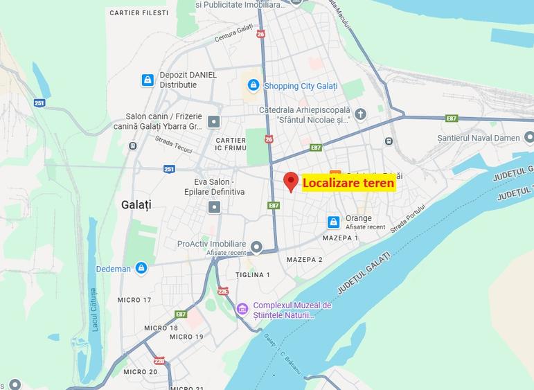 Oportunitate! Teren intravilan amplasat in centrul geografic al orașului Galați.