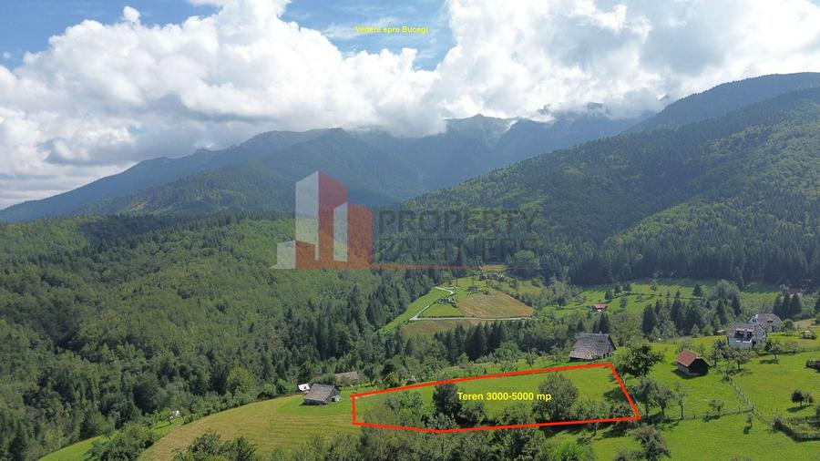 Teren intravilan 3.000–5.000 mp, priveliște panoramică – Bran–Șimon