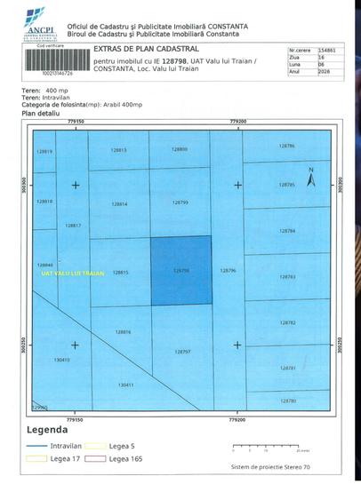 ✅Preț fix: Teren intravilan Valu lui Traian · PUZ P+2 | 400m²: 19 X 21
