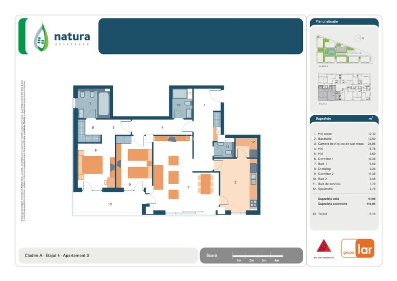 Natura Residence. Apartament lux 3 camere. Sunt propietar - 12