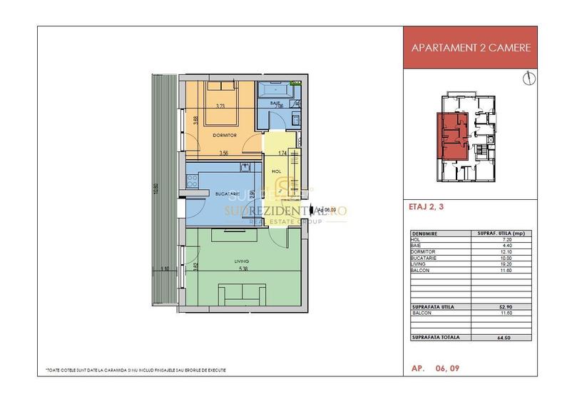 Apartament in bloc finalizat - 2 camere, 63.9 mp, Zona Bancoveanu - 1