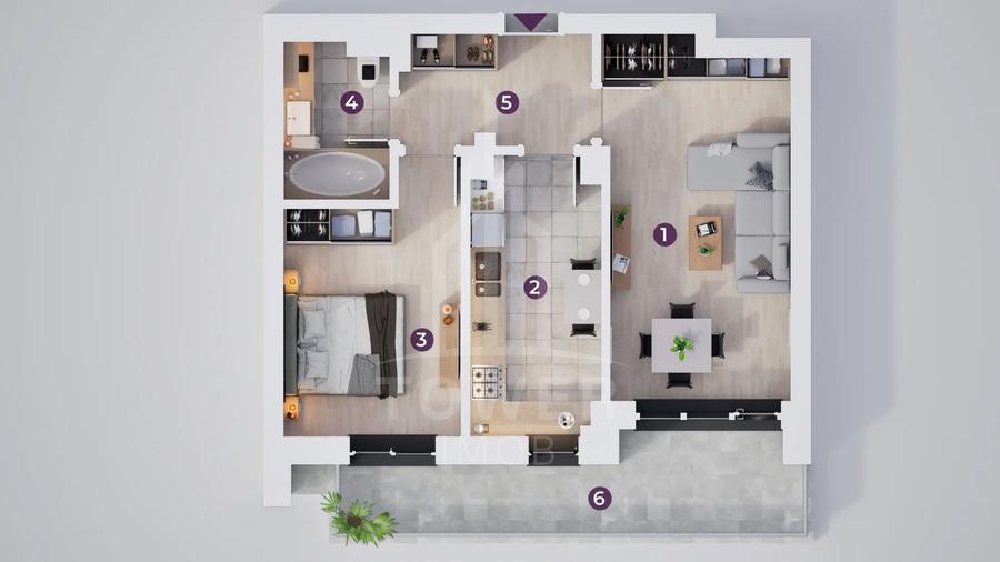 Apartament cu 2 camere . Cu rate la dezvoltator .