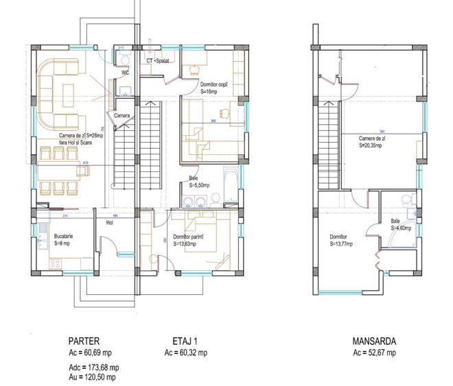 Doua vile DUPLEX Domnesti
