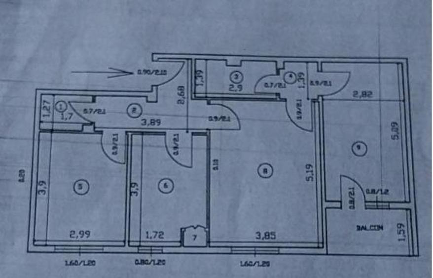 Apartament 3 camere Dacia