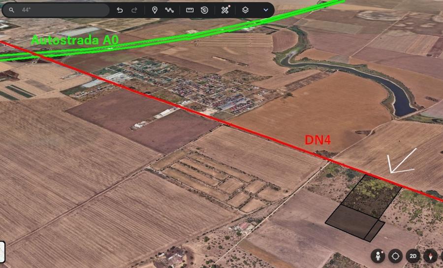 Teren extravilan 75.800 m² – deschidere 170 m DN4, lângă nod Autostrada A0