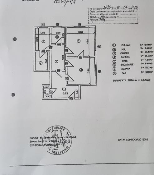Stirbei Voda - Cismigiu, apartament 2 camere ,S utila=64,56mp