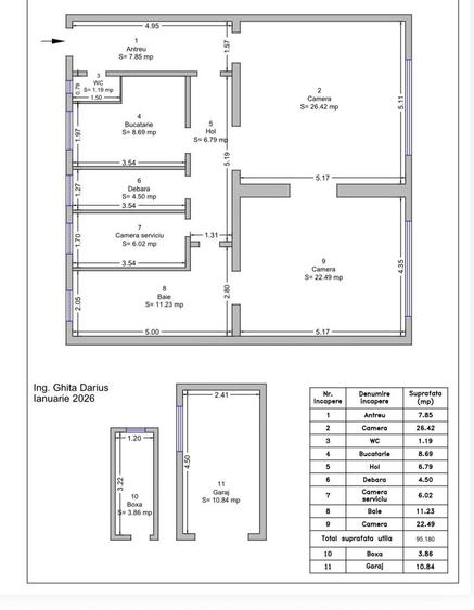 Apartament spatios 3 camere,zona medicina