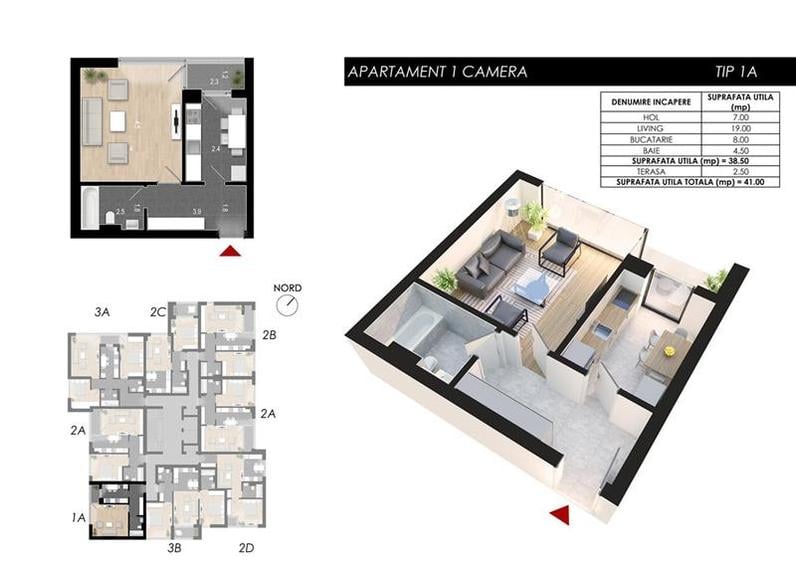 Garsoniera Dotari Premium Incalzire in Pardoseala Ansamblu Nou Rahova