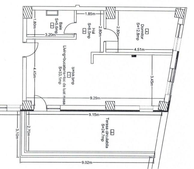 Apartament 2 camere, 59.5mp, bloc nou, zona Corneliu Coposu