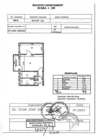 Apartament 2 cam, et 4/4, Nord-Polux