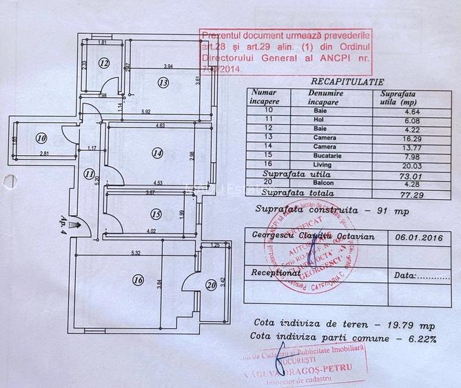 Apartament 3 camere decomandat | 78 mp total | Parcare | Șos. Sisești - 15