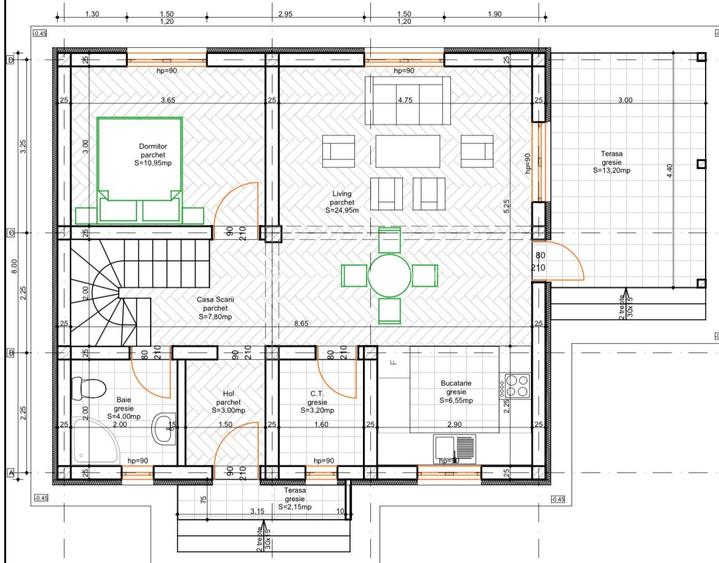 Casa noua, P+E, 5 camere, 2 bai, terasa, teren 400mp, in Lilieci, strada Rozelor - 19