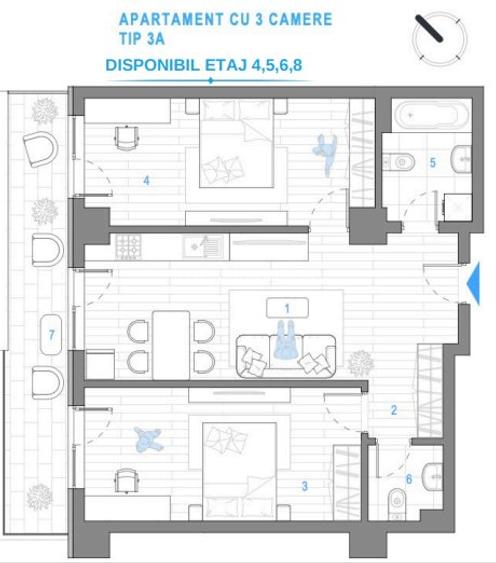 APARTAMENT 3 CAMERE , NICOLINA , DECOMANDAT , ETAJ INTERMEDIAR - 16