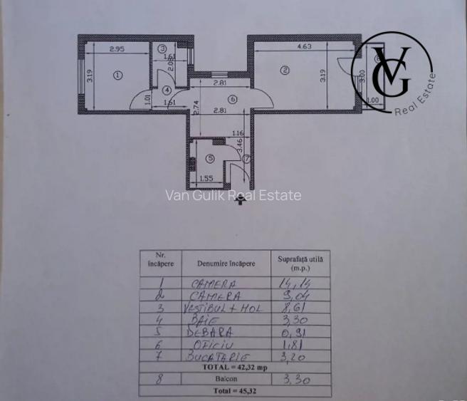Apartament 2 camere - Metrou 1 Dec - 6 min- Centrala proprie - 11