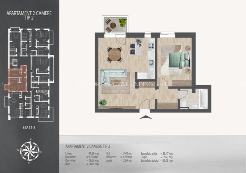 Neofort 83 Bloc 2027 STUDIO 2 CAM Metrou N.Teclu I Incalzire Pardoseala - 12
