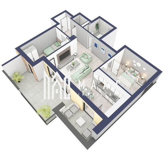 Apartament 3 camere | Balcon 22.2 mp | Etaj 3 | Turnisor - 3