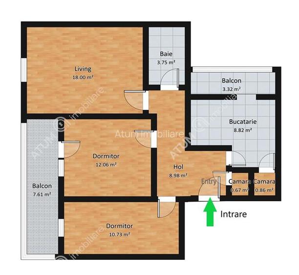 Apartament 3 camere decomandate 2 balcoane zona Mihai Viteazul Sibiu - 11