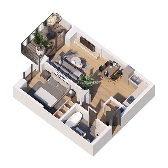 2 camere tip studio la 400m de metrou Nicolae Teclu - 2