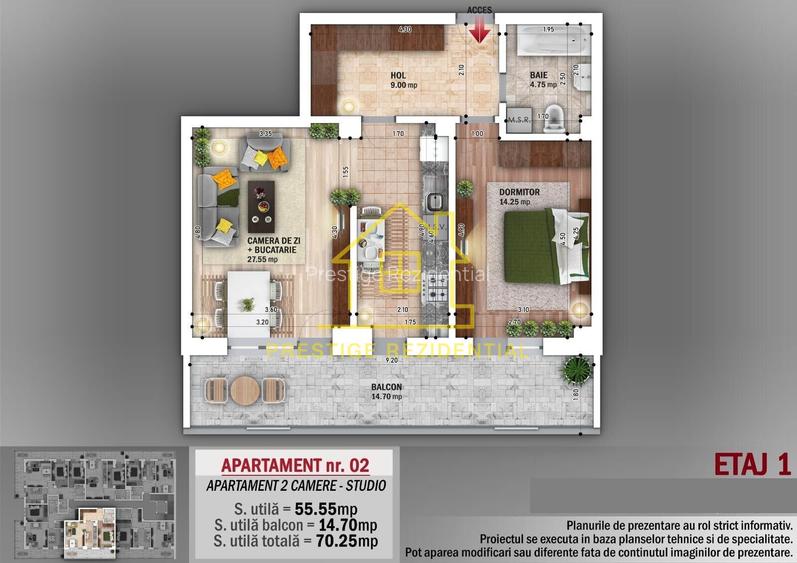 Ap. 2 Camere 70mp, Grigorescu-Metrou-parc IOR-Titan - 5