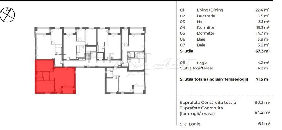Apartament 3 Camere – Sector 1, Zona Mall Colosseum (Bloc Nou, Etaj 3 4, bloc cu - 2
