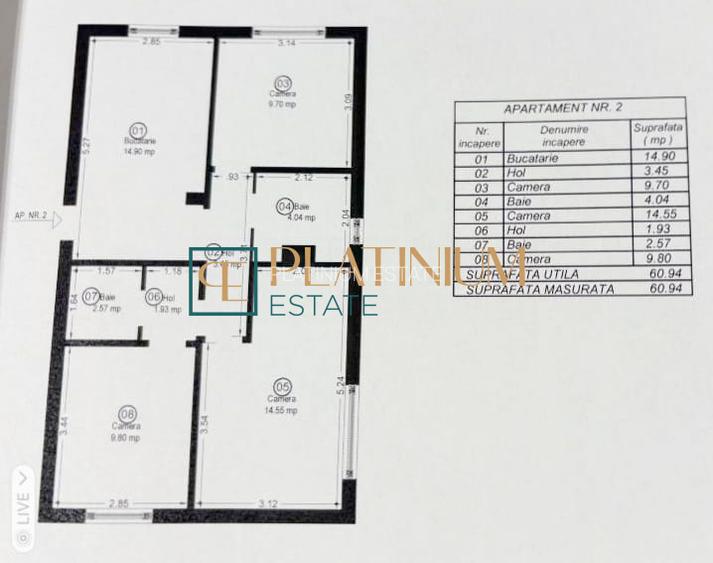 P4561 Apartament cu 3 camere DECOMANDAT, zona Calea Lipovei - 14