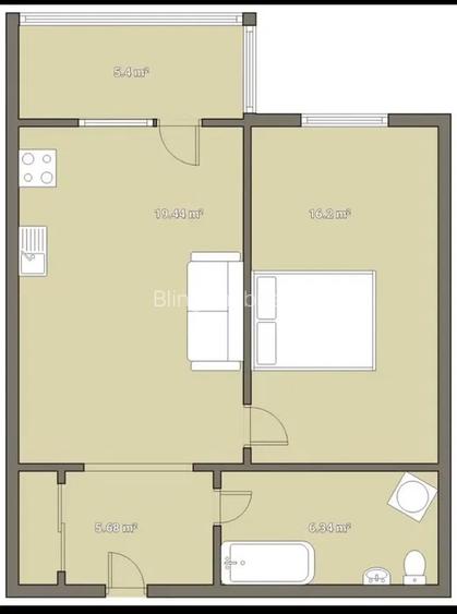 Apartament cu 2 camere, 48 mp, etaj intermediar, zona Petrom - 7