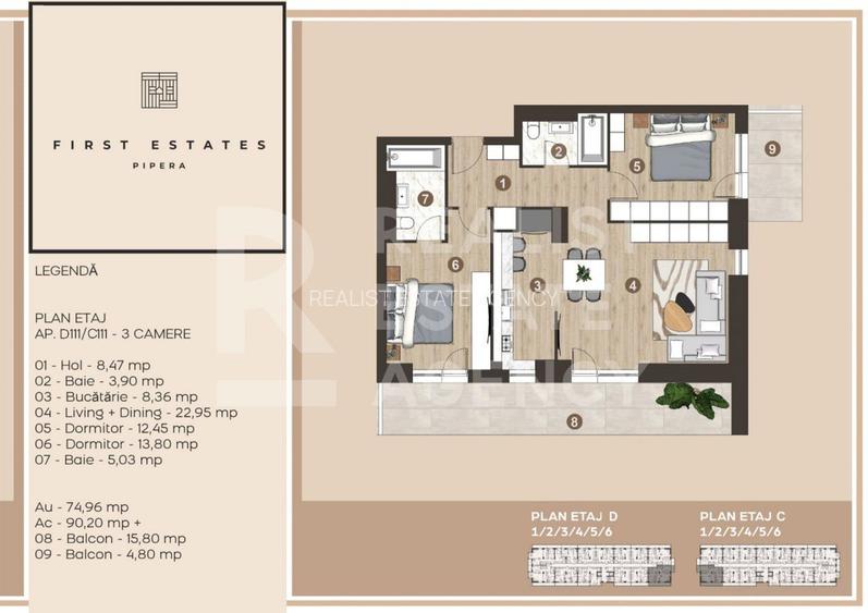 Vânzare, apartament, 3 camere, complexul First Estates Pipera - 1